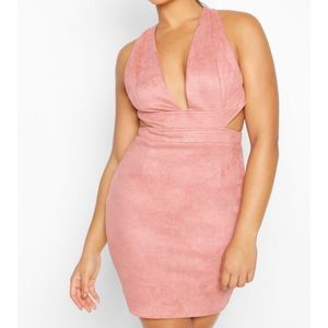 Soft pink suede mini dress. size 4